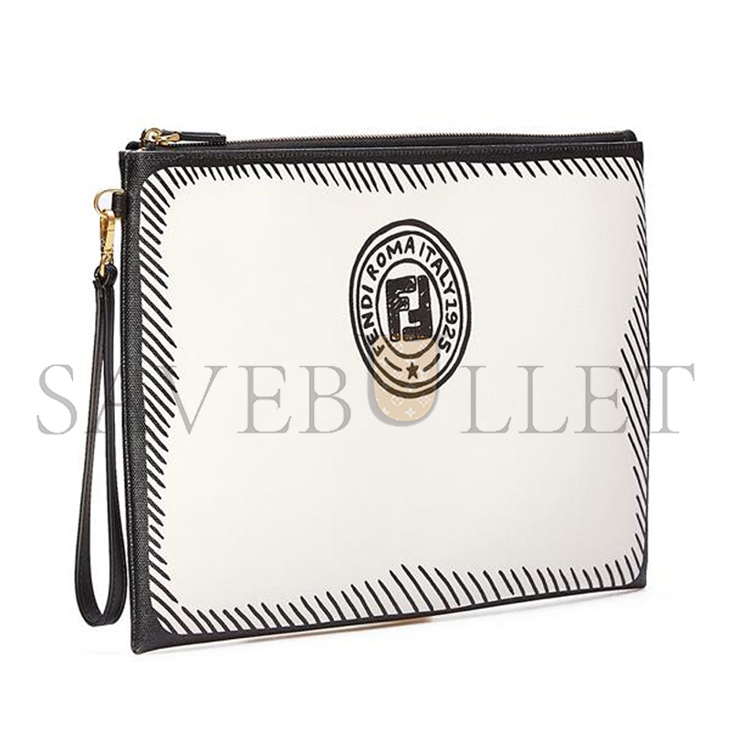 FENDI COATED FABRIC CLUTCH 8N0178ADBSF1C7A (30*20*1cm)